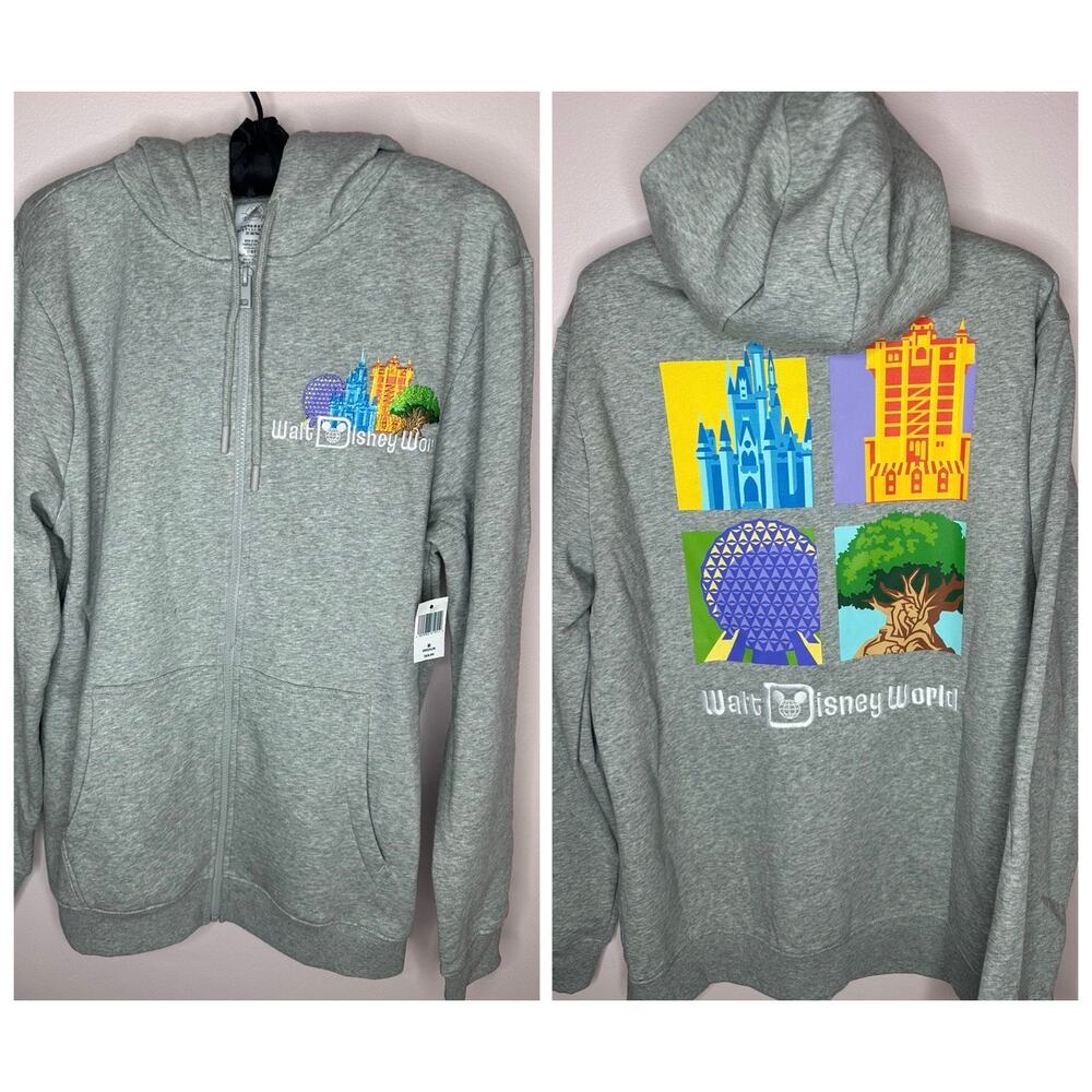 Disney Parks 4 Parks Gray Zip Up Hoodie